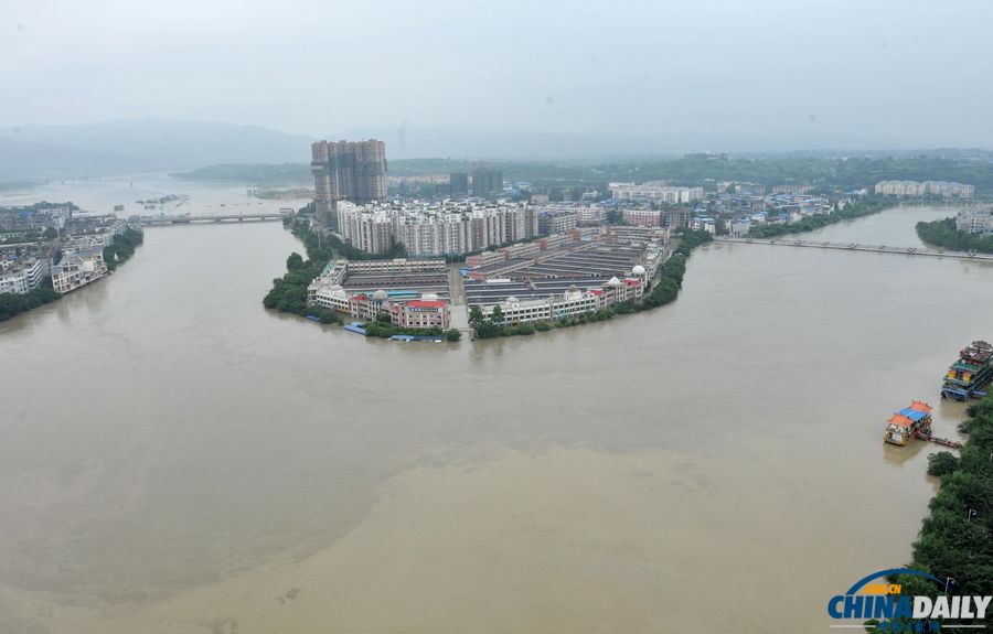 沱江洪峰過(guò)境成都金堂